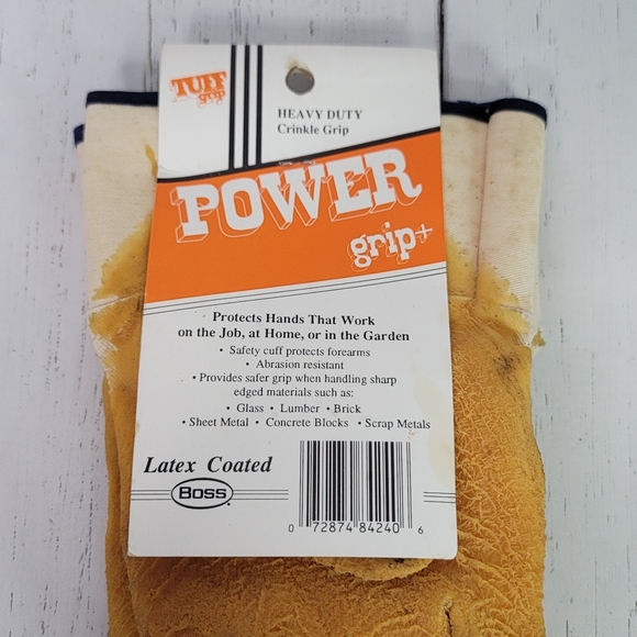 BOSS Power Grip Heavy Duty Latex Coated Crinkle Grip Work Gloves Men's One Size - Picture 3 of 11